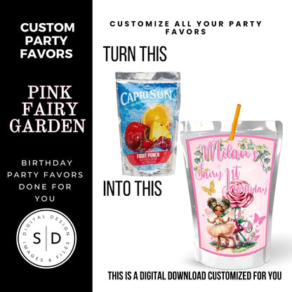 Pink Fairy Garden Birthday Party Favors DFY