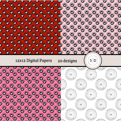 Hearts & Berries Seamless Digital Papers