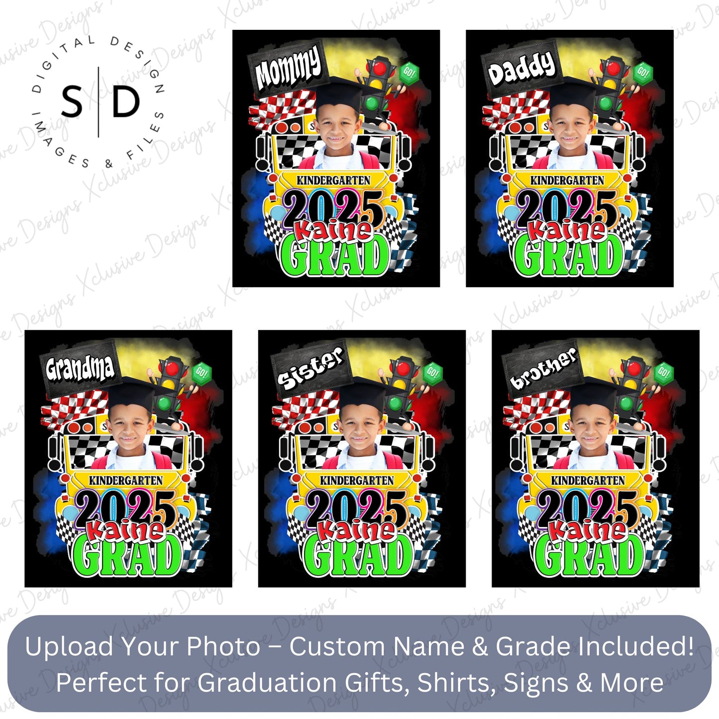 🚦 Custom Graduation PNG –  Next Stop School Bus Theme 🏁