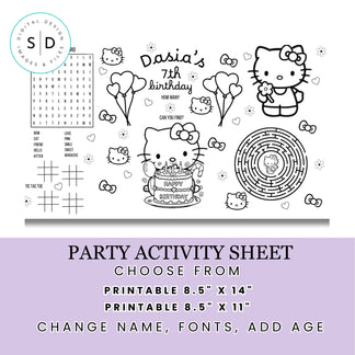 Hello Kitty Birthday Party Activity Sheet – Stockpile Digital