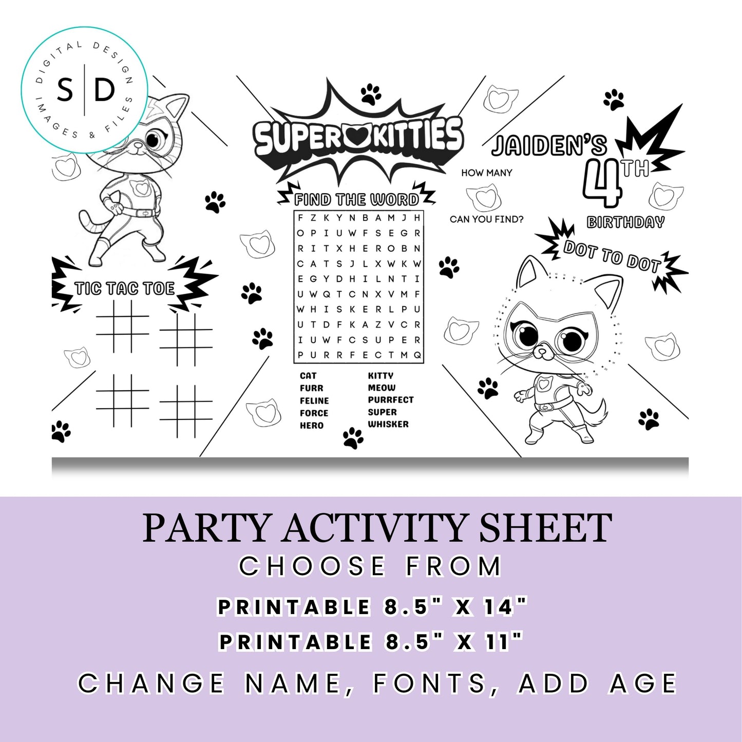 Super Kitty Party Activity Sheet