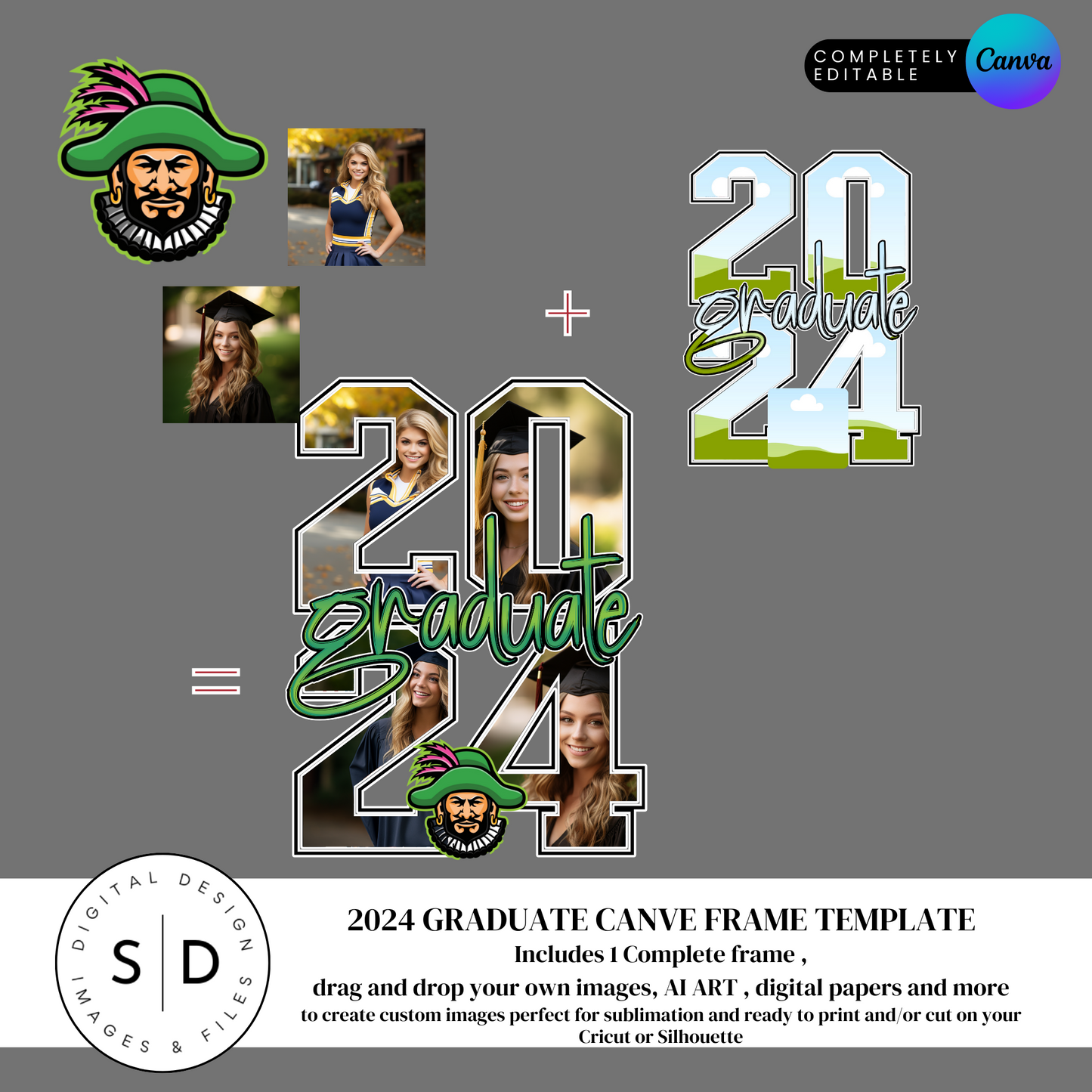 2024 Graduate Photo Frame Canva Template