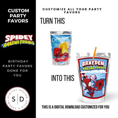 Spidey & Friends Birthday Party Favors DFY