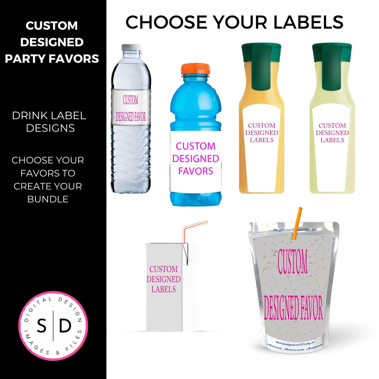 Custom Designed Party Favors Bundles DFY