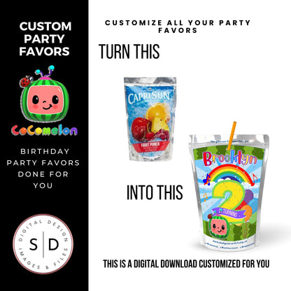 Rainbow Melon Birthday Party Favor Bundle DFY