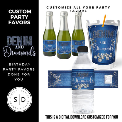 Denim & Diamonds Party Printable Favor Designs DFY