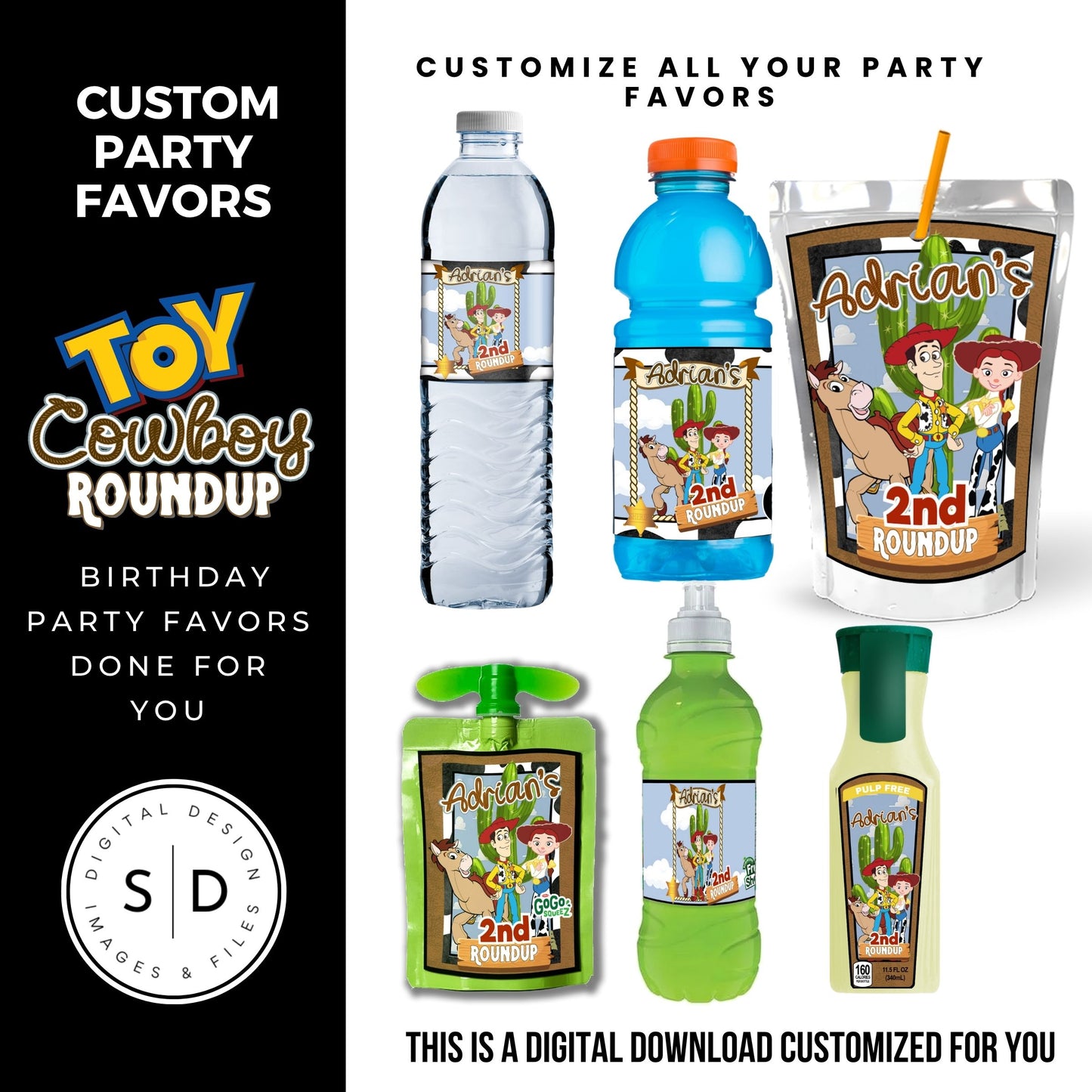 Toy Cowboy Roundup Digital Party Favor DFY