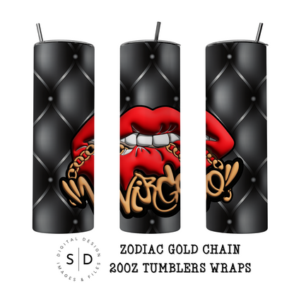 3D Gold Chain Zodiac Tumbler Wrap Bundle