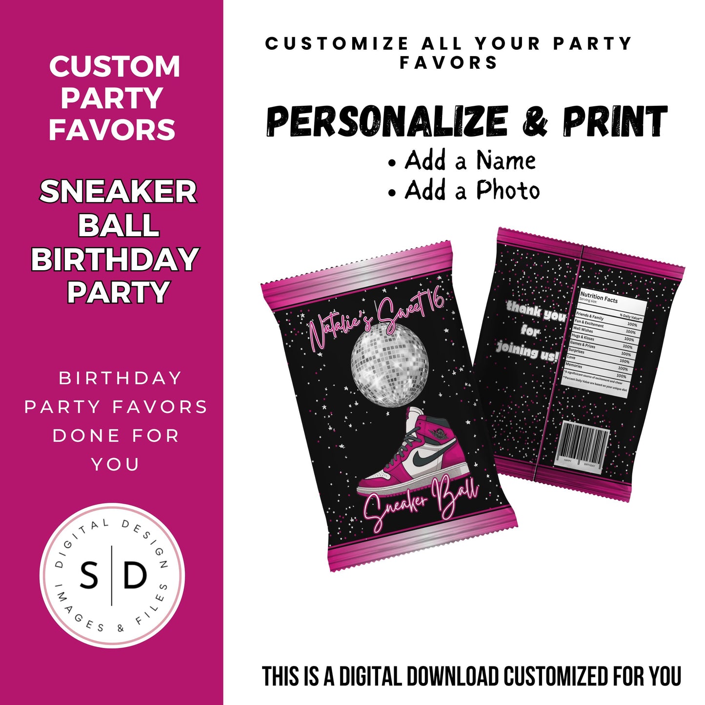 Sneaker Ball Birthday Party Favors DFY