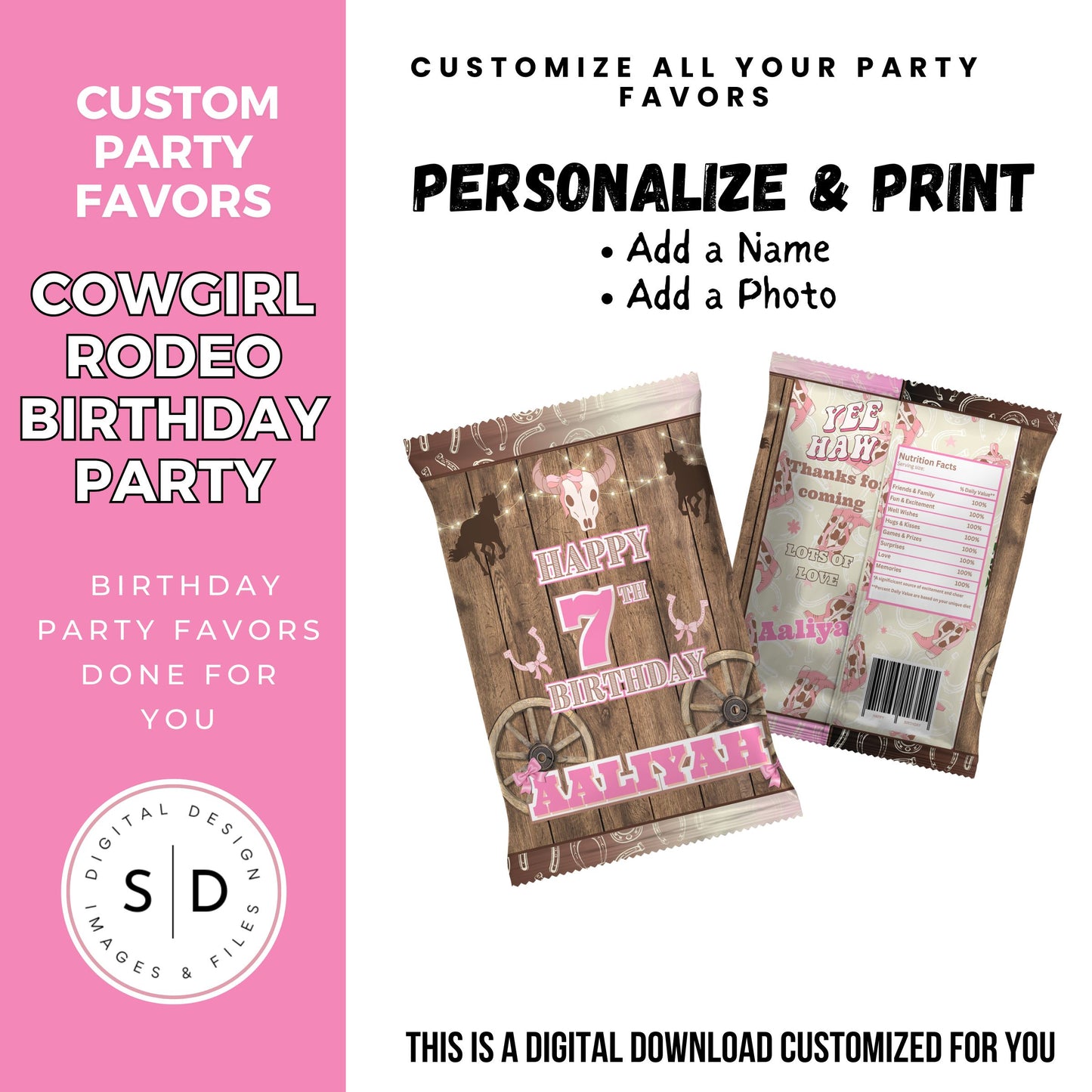 Cowgirl Rodeo Birthday Party Favors DFY