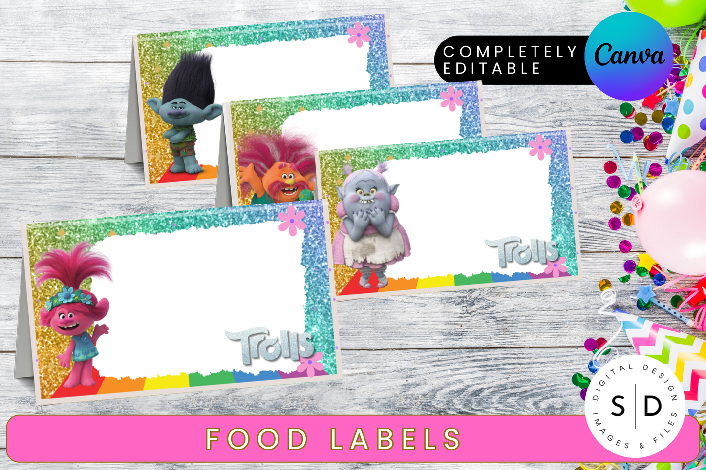 Trolls Birthday Party Templates Bundle