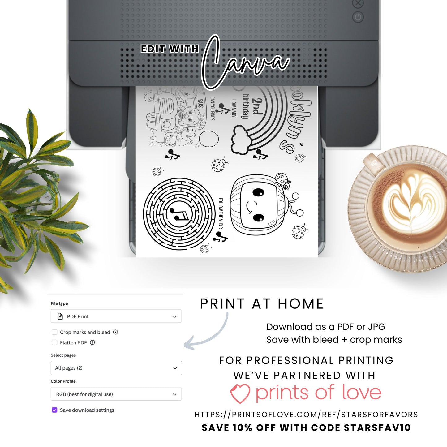 Cocomelon-Inspired Birthday Activity Sheet – Editable Canva Template