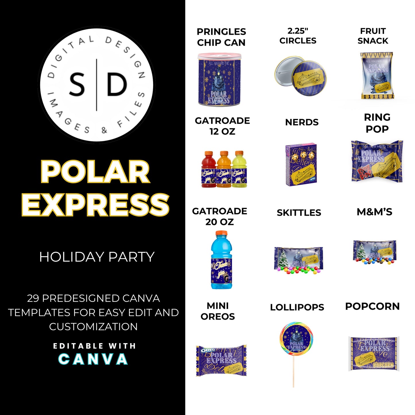 Polar Express Christmas Party Favors