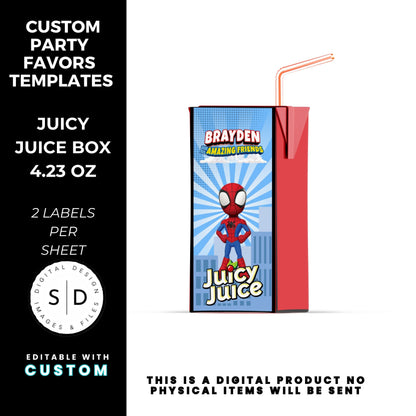 Spidey & Friends Birthday Party Favors DFY