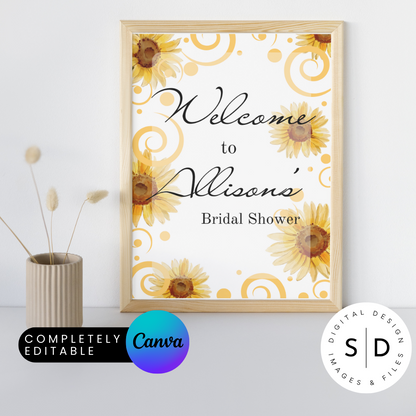 Sunflower Bridal Shower Table Signs Bundle