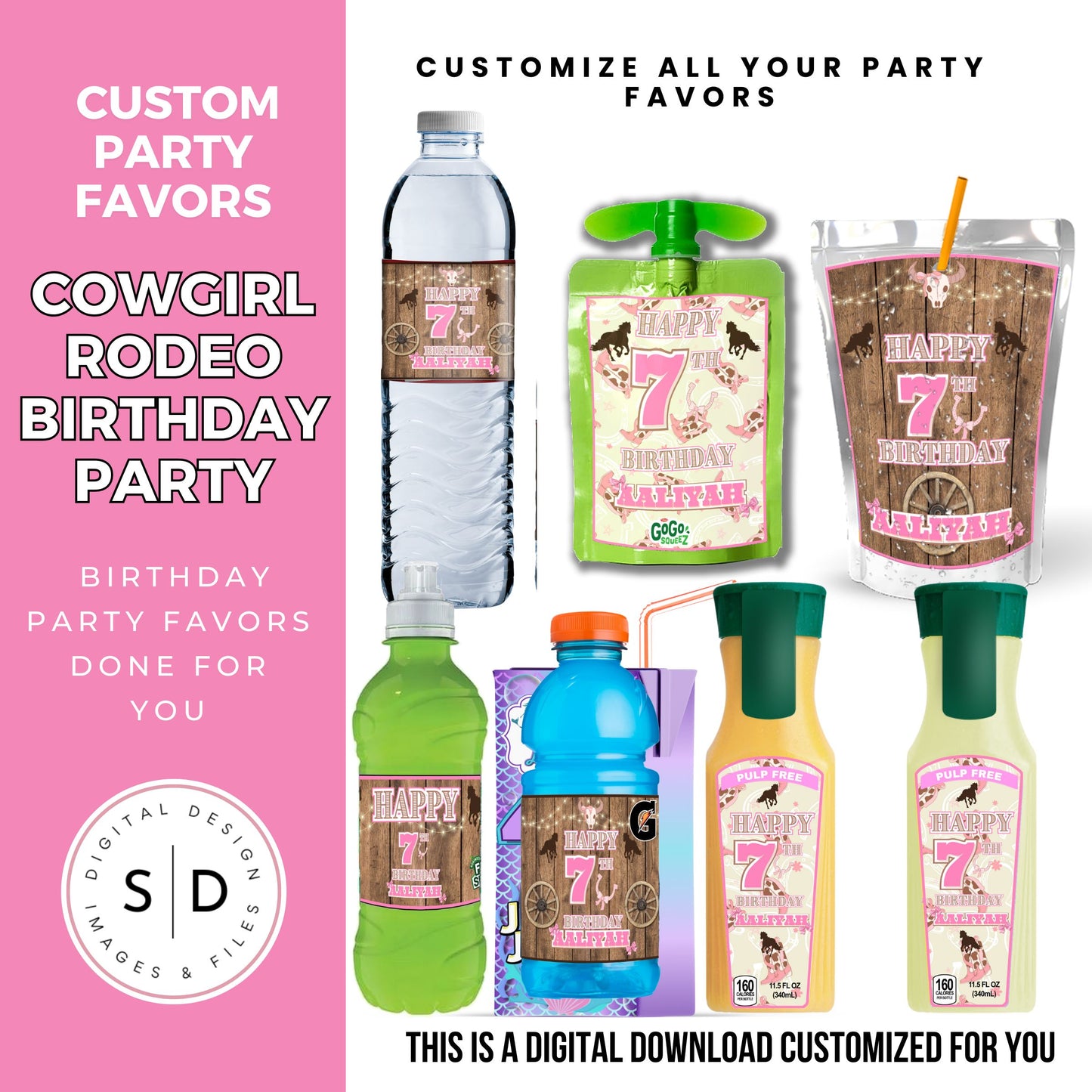 Cowgirl Rodeo Birthday Party Favors DFY