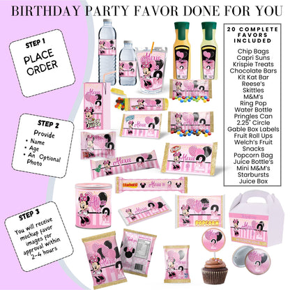 Pink Mouse Birthday Party Favors DFY