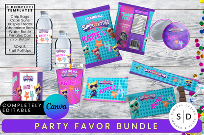 Super Kitties Birthday Complete Party Templates Bundle