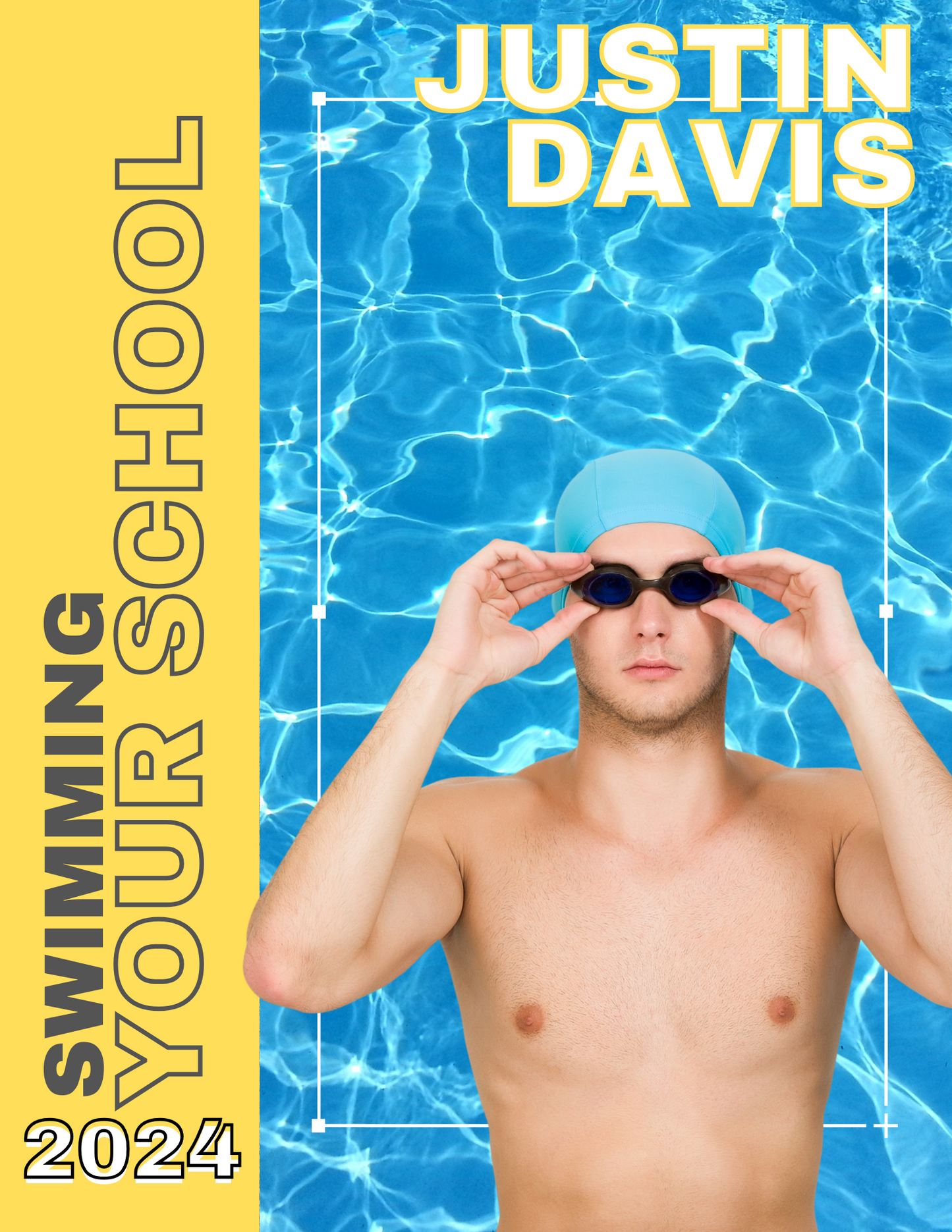 Swimmer Trading Card Templates Bundle