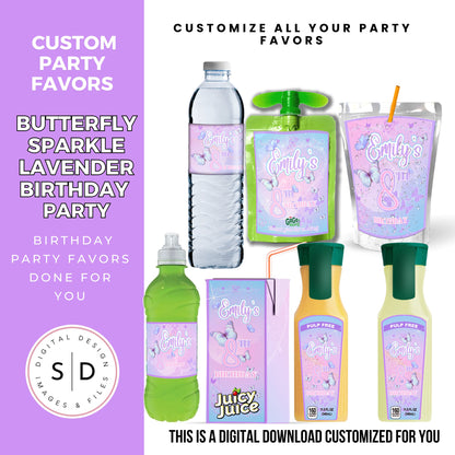 Butterfly Sparkle Lavender Birthday Party Favors DFY