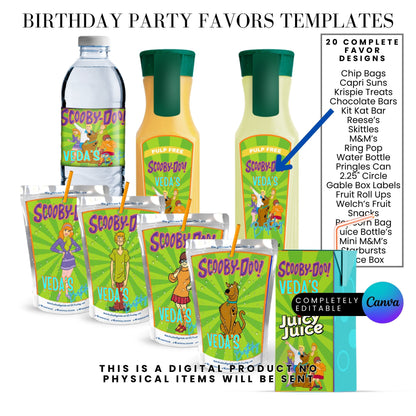 Mystery Team Birthday Party Favor Templates Bundle