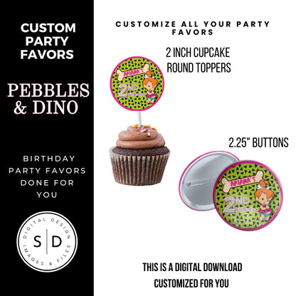 Pebbles & Dino Stone Age Birthday Party Favors DFY