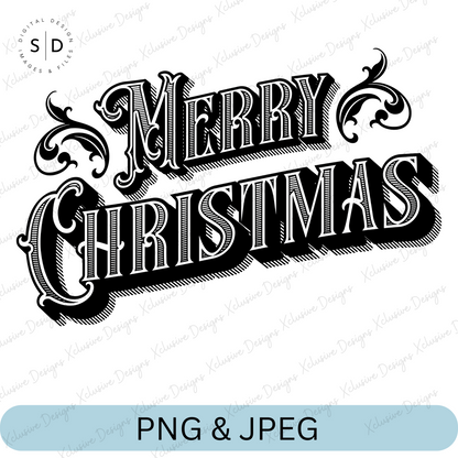Vintage Merry Christmas PNG