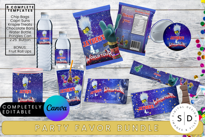 Trolls World Tour Birthday Party Templates Bundle