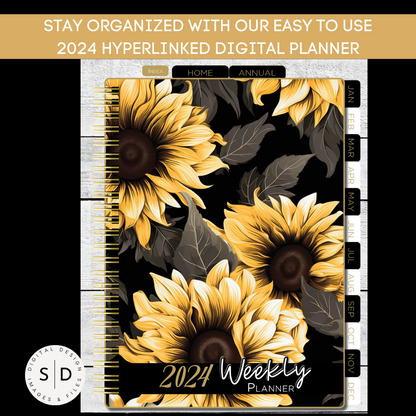 Sunflower 2024 Weekly Digital planner