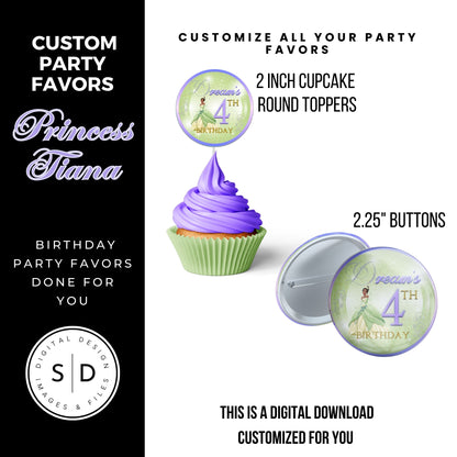 Princess Tiana Printable Favor Designs DFY