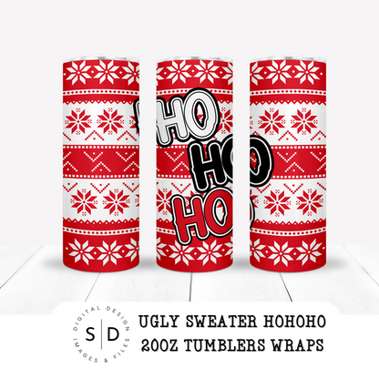 Ugly Christmas Sweater HoHoHo Tumbler Wrap