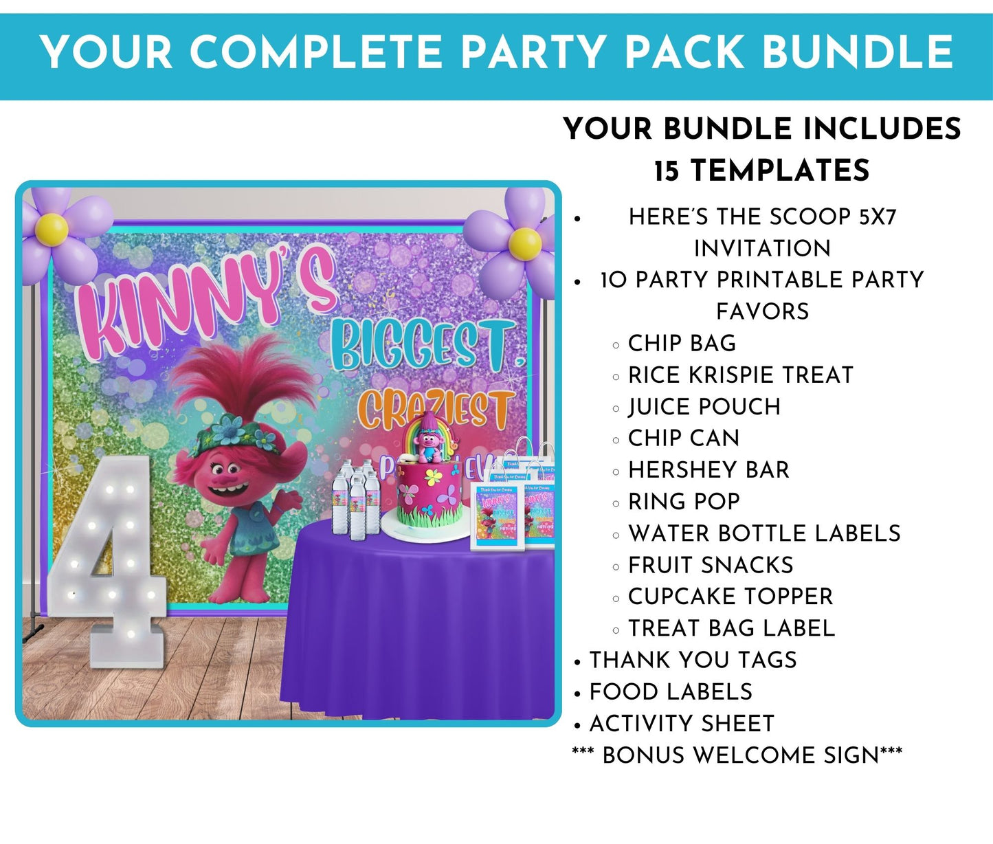 Trolls Craziest Birthday Party Pack