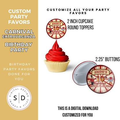 Carnival Extravaganza Birthday Party Favors DFY