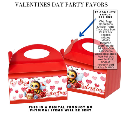 Bee My Valentine Party Favors Templates Bundle