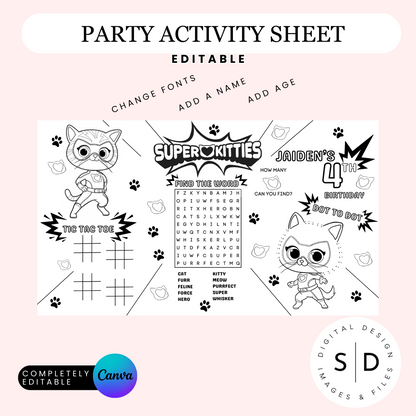 Super Kitty Party Activity Sheet