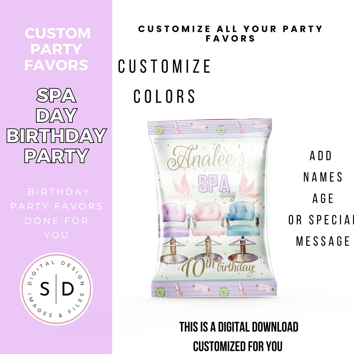 Spa Day Birthday Party Favors DFY