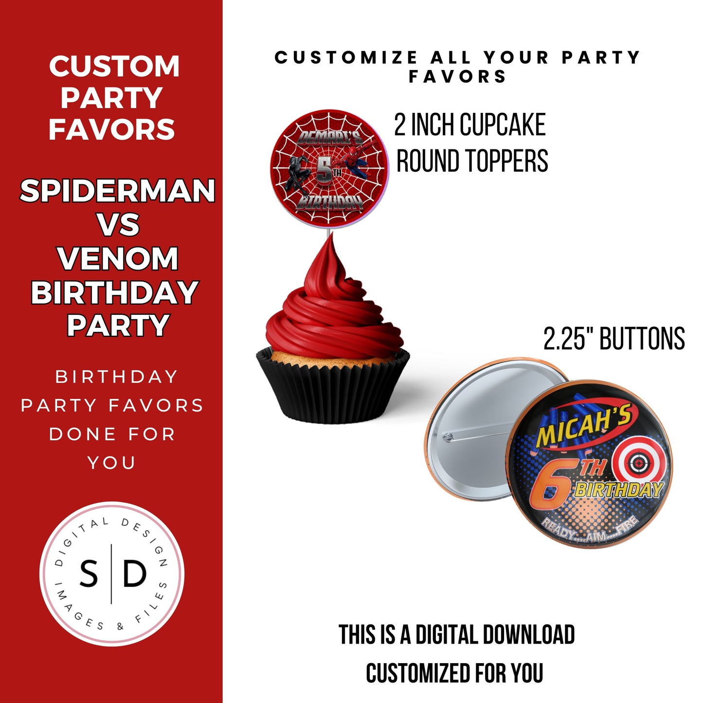 Spiderman Vs Venom Party Favors DFY