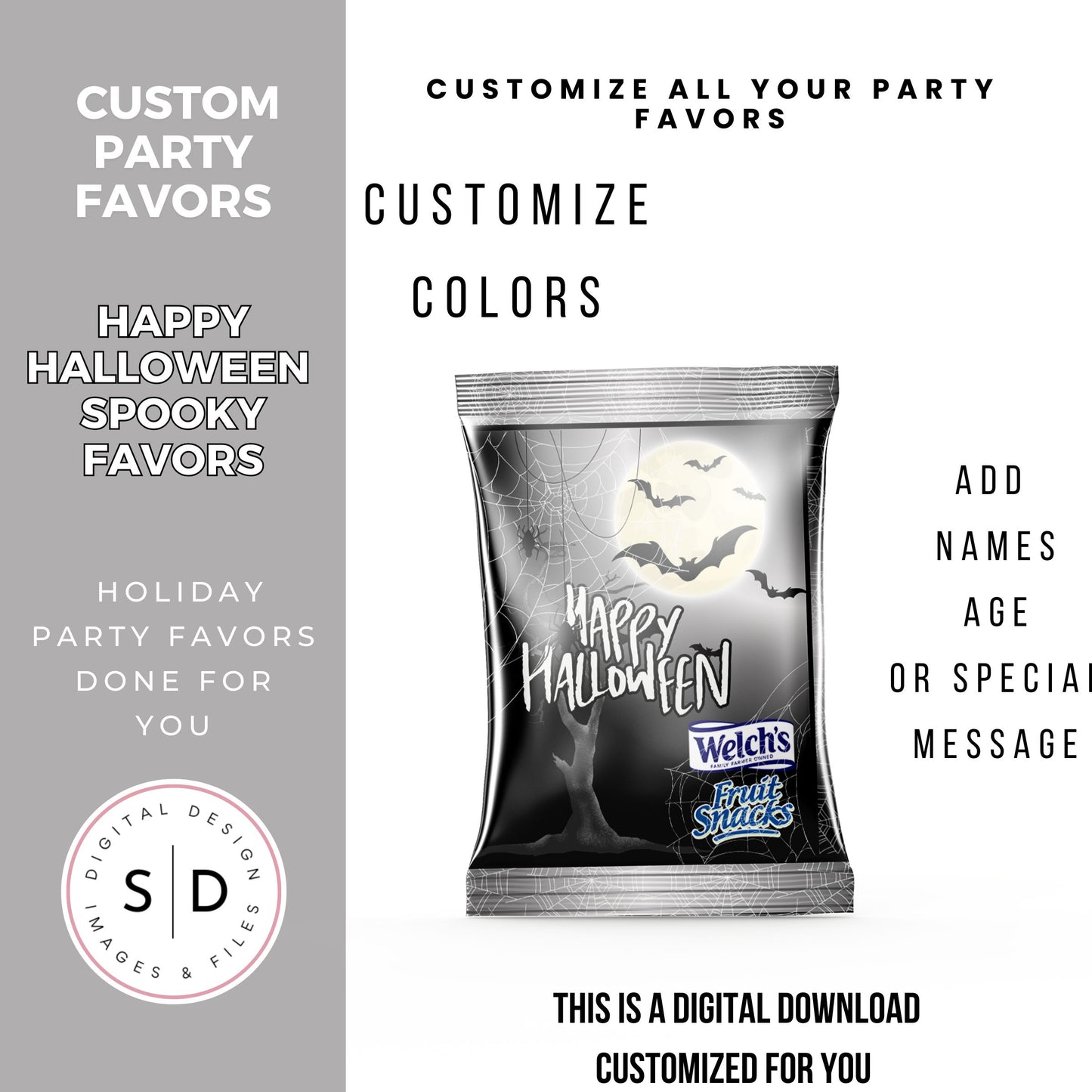 Happy Halloween Spooky Party Favors DFY