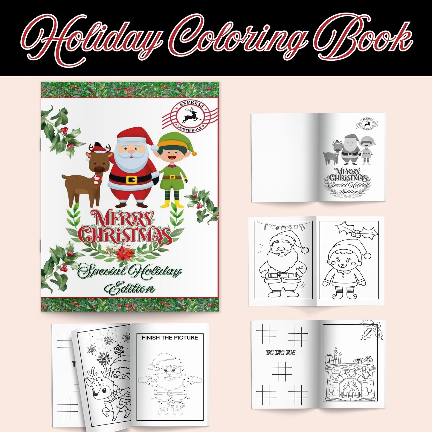 Merry Christmas Activity Coloring book