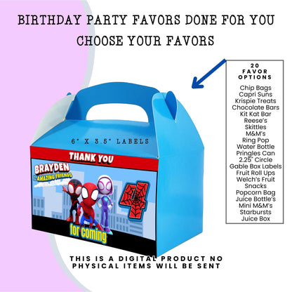 Spidey & Friends Birthday Party Favors DFY