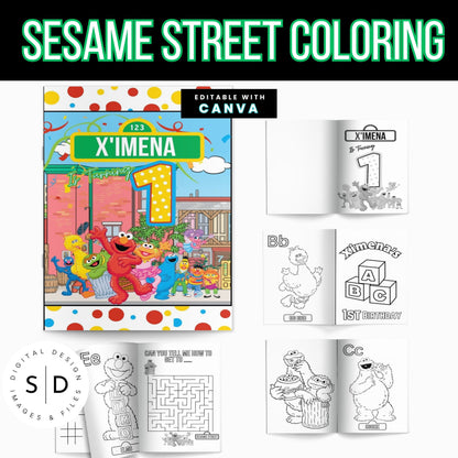 Sesame Street Coloring Book Printable PDF CANVA DIY