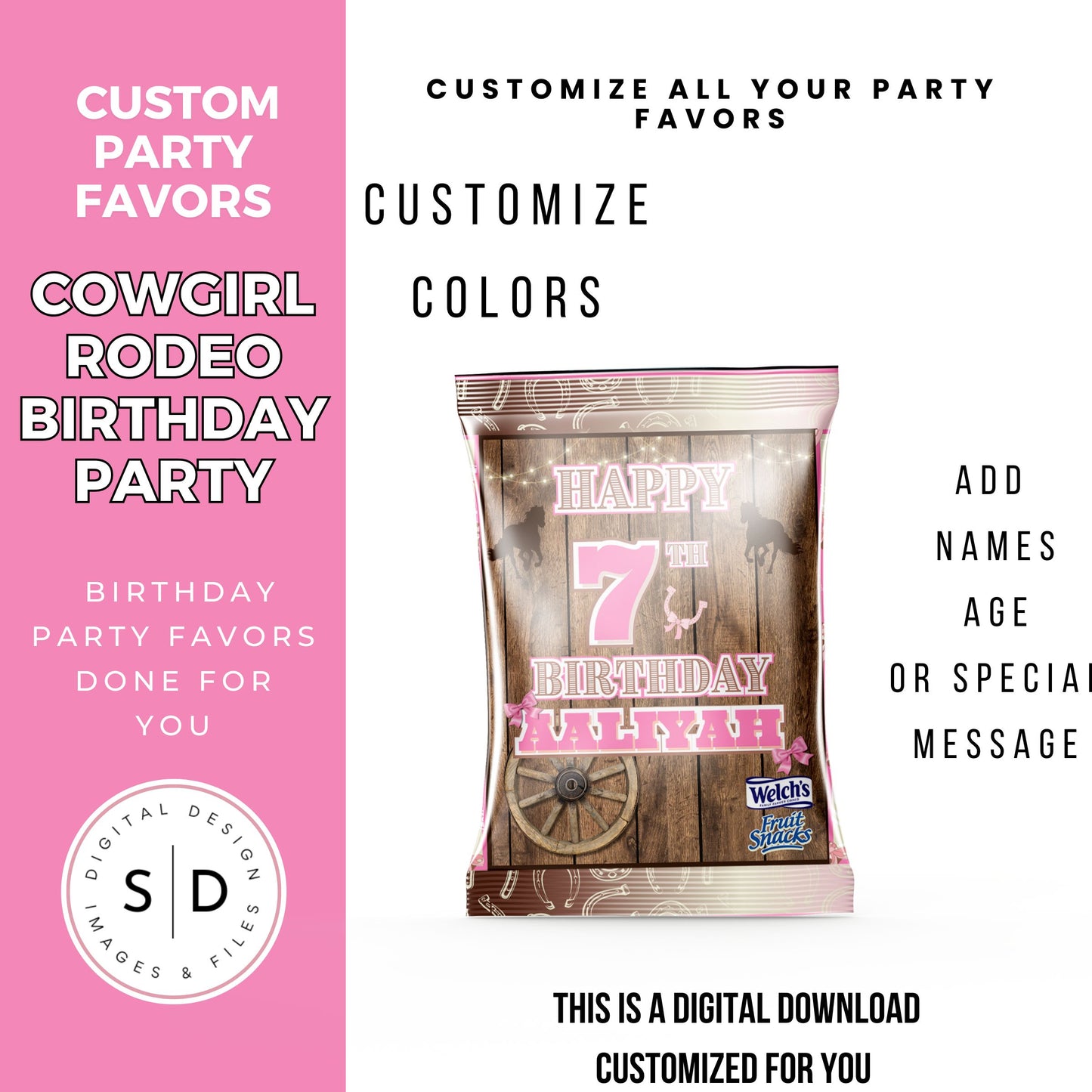 Cowgirl Rodeo Birthday Party Favors DFY