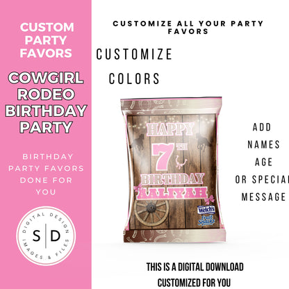 Cowgirl Rodeo Birthday Party Favors DFY