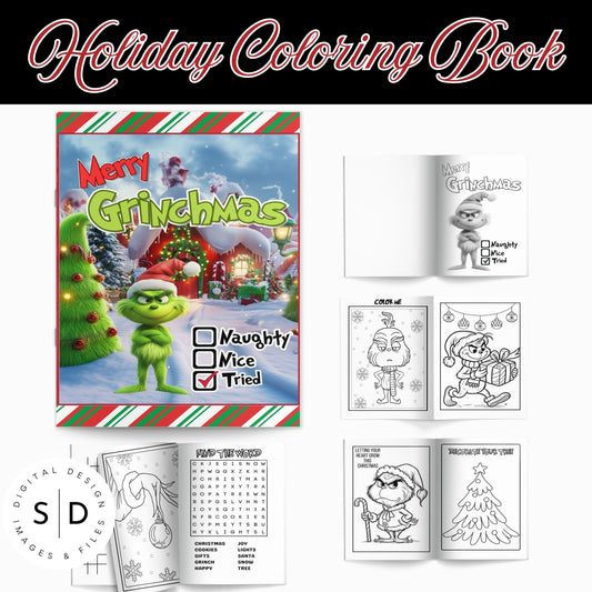 Merry Grinchmas Activity Coloring book