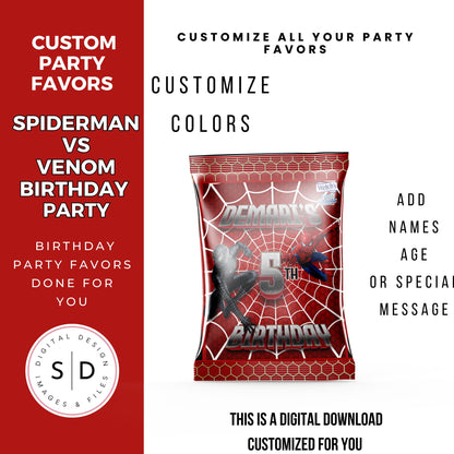 Spiderman Vs Venom Party Favors DFY