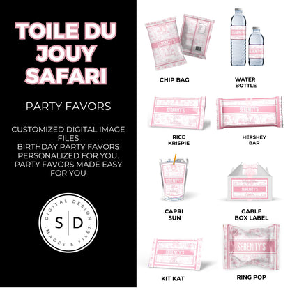 Toile du Jouy Safari Party Printable Favor Designs DFY