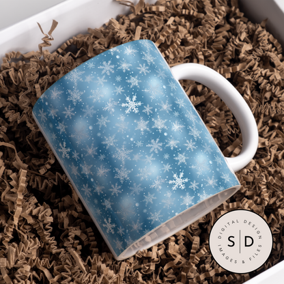 Christmas Snowflake Vol 1 Blue Seamless Digital Papers