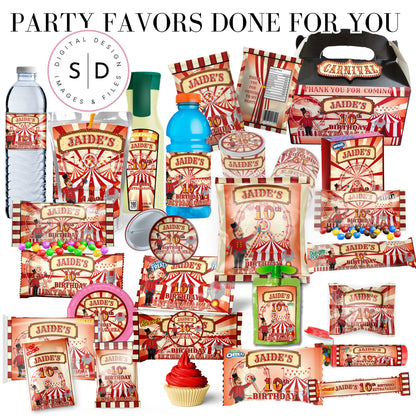 Carnival Extravaganza Birthday Party Favors DFY