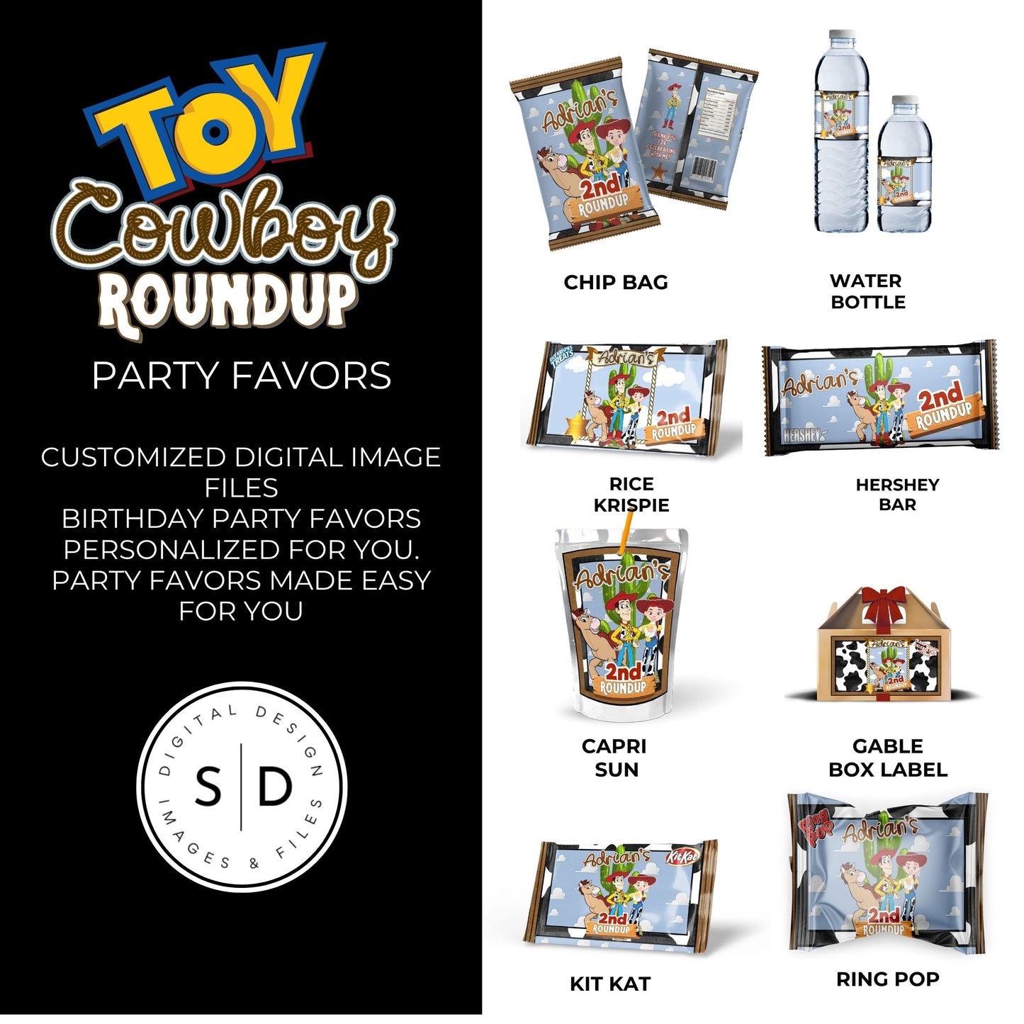 Toy Cowboy Roundup Digital Party Favor DFY