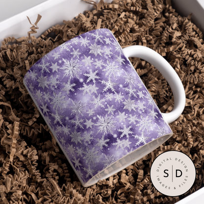 Christmas Snowflake Vol 2 Purple Seamless Digital Papers